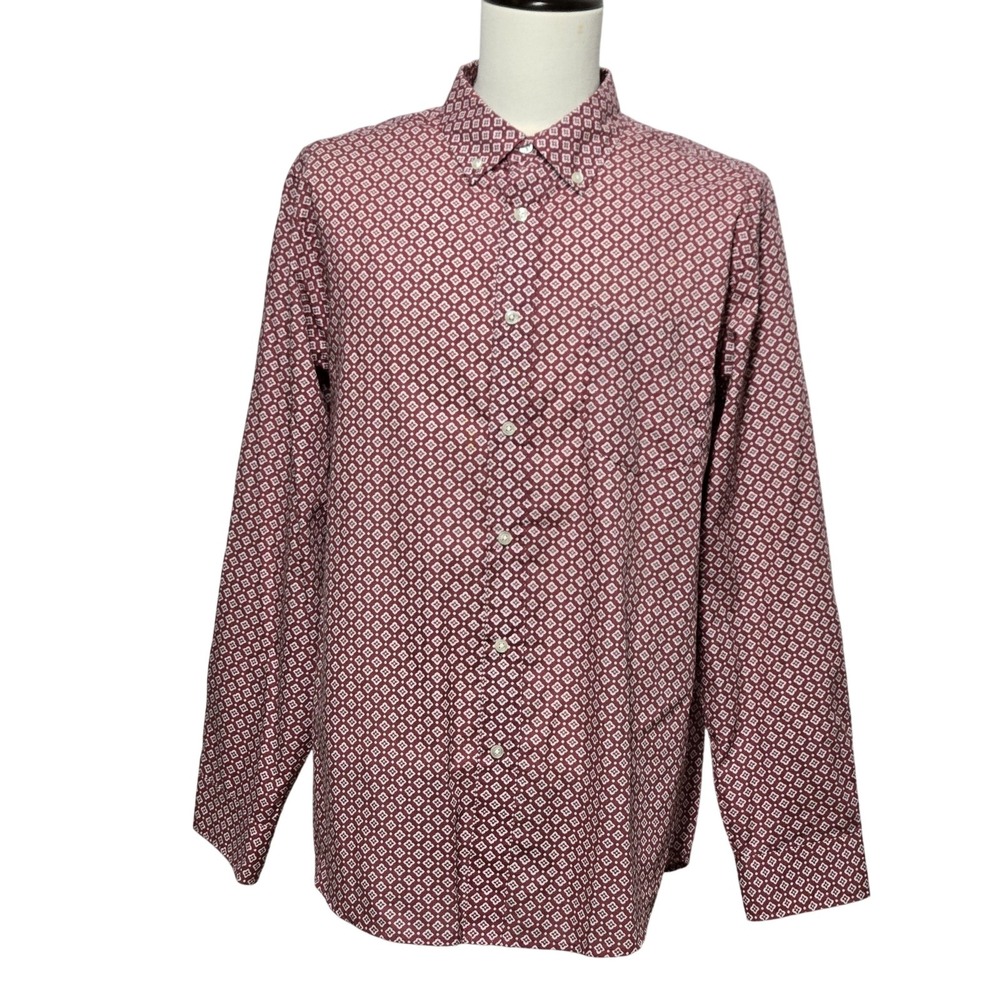 Scandia Woods Shirt Mens Large Geometric Button Up Long‎ Sleeve Patterned Casual